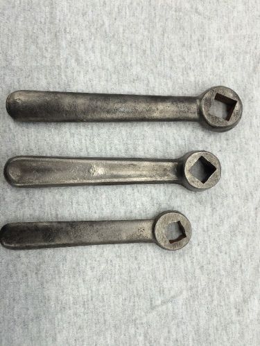 Three Vintage Machinist Lathe Wrenches 7/16&#034; 9/16&#034; 1/2&#034;