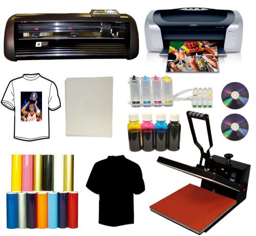 15x15 Heat Press Vinyl Cutter Plotter Printer CISS Refil Ink PU Vinyl Startup PK