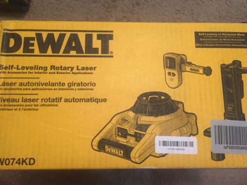 Dewalt dw074kd self-leveling rotary laser detector level kit 600 ft int/ext for sale