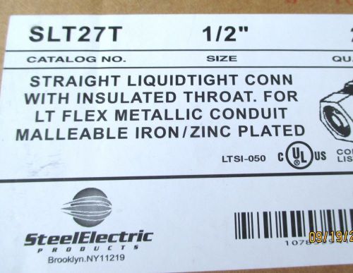 1/2&#034; Malleable Straight LiquidTight Connector w/Ins Throat SLT27T