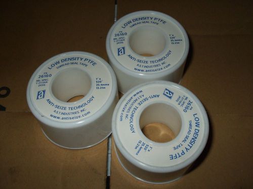 3x three rolls teflon thread sealant tape ptfe 1&#034; x 520&#034; x 0.040&#034; plumbing for sale