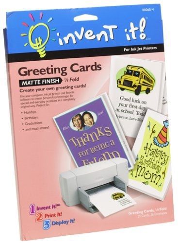 Invent It! Quarter Fold Matte Finish Greeting Cards