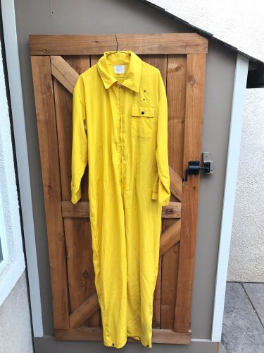 Vintage Transcontinental Sales FIREFIGHTER YELLOW NOMEX COVERALL LARGE REGULAR