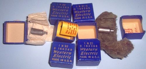 Three 1N21 and Three 1N22 NOS Vintage Western Electric Microwave Diodes