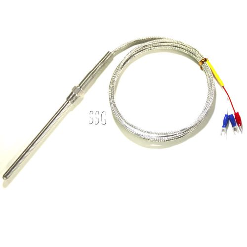 SSG High Temperature Cable PT100 RTD with 8mm(0.31&#034;)Thread Thermometer Sensor 1M