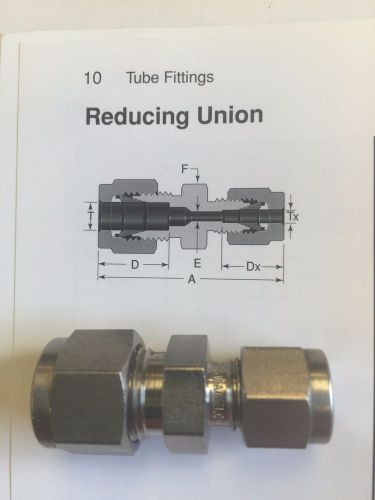 Swagelok reducing union 3/8 tube x 1/4 tube ss 316 for sale