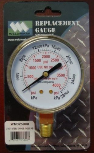 Weldmark replacement pressure gauge - 4000psi - 2.5&#034; for sale