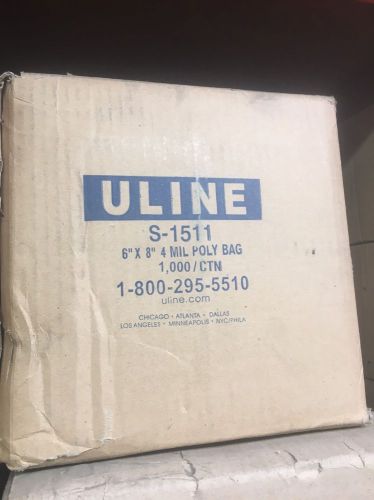 New Uline S-1511 6&#034;x8&#034; 4-Mil Poly Bag 1000ct Bags