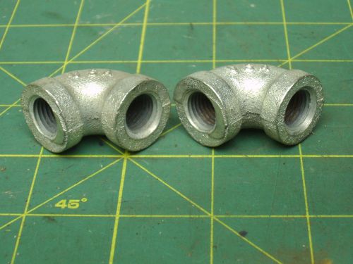 1/4&#034; elbow 90 degeree galvanized pipe fitting female npt threaded (qty 2)_#56352 for sale