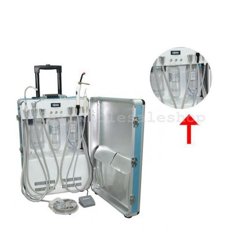 Portable Dental Turbine Unit Compressor w Ultrasonic Scaler Curign light 4 Holes