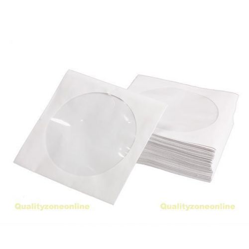 #QZO 100 pcs 5inch CD DVD Window Paper Bag Flap Sleeves Case Cover Envelopes