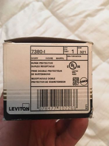 New in box receptacle, leviton, 7380-i  surge protective duplex receptacle ivory for sale