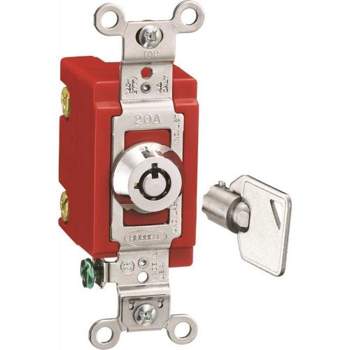 Hubbell hbl1221rkl two position barrel key rotary locking switch 1 pole 20 amp for sale