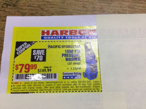 Harbor Freight Coupon 1650 PSI 1.25 GPM Electric Pressure Washer