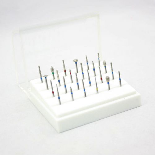 24 pcs fg1.6 dental diamond burs set for porcelain shouldered abutment polishing for sale