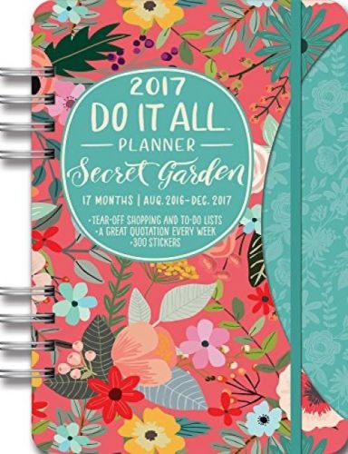 Orange Circle Studio 17-Month 2017 Do It All Planner, Secret Garden (31546)