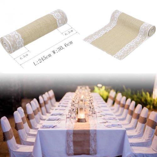 Wholesale burlap lace table runners wedding party kitchen table decor us for sale