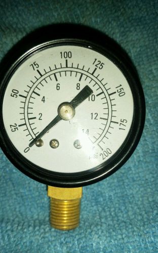 Air compressor pressure / hydraulic gauge 1.5 face side mount 1/8&#034; npt 0-200 psi for sale