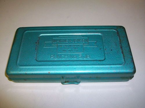 Vintage~whitney jensen no 5 jr.~sheet metal hole punch~original metal case~used for sale