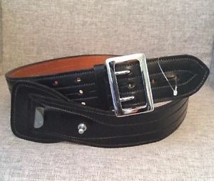 Vintage Black Police belt B.T. Crump Co. Men&#039;s size 36 - New Without Tags