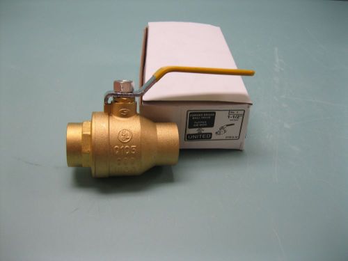 Lot (2) 1-1/2&#034; united 600# wog brass fp solder 2116 ball valve new z31 (2030) for sale