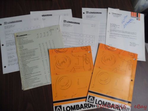 1978-80 Lombardini Air Cooled Diesel Engine Dealer Catalog Brochure Lot Vintage