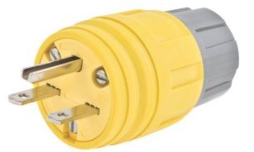 Hubbell wiring systems 14w48h tpe watertight straight blade plug, 20 amp, 250v, for sale