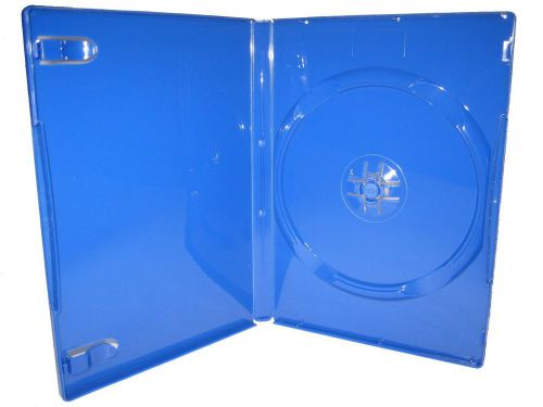100 New 14mm Standard Single DVD Case Transparent Blue PS2 Game Case BL71PS2