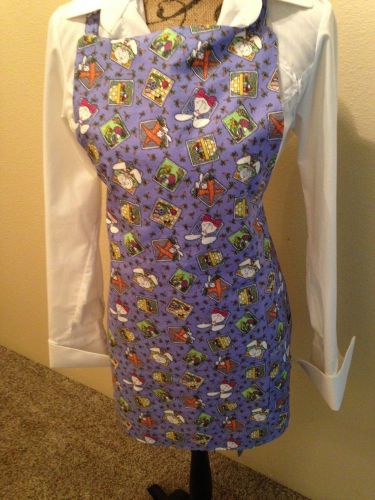 Easter and jelly bean barbecue style apron ties at neck and waist handmade
