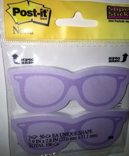 Post-it Super Sticky Notes Purple Sun Glasses 2050-SUN-WF; 2.9 x 2.8 Inches; NEW