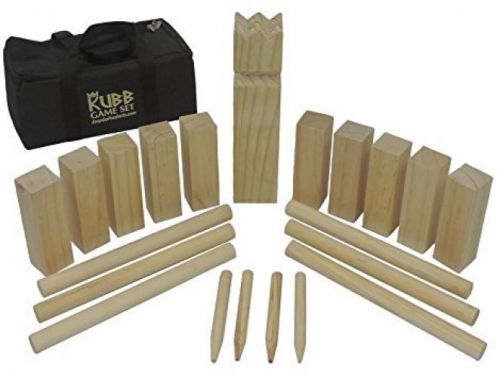 Kubb, The Viking Wooden Outdoor Lawn Game Set ? One 2 3/4? X 12? King, X
