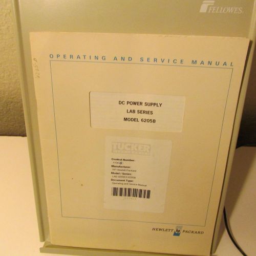 AGILENT HP 6205B  POWER SUPPLY  OPERATING/SERVICE MANUAL, SCHEMATIC,PARTS LIST