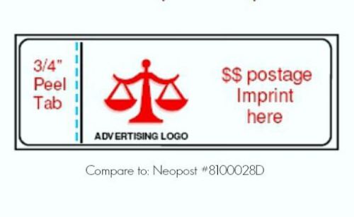 Neopost 8100028d postage meter tape ij65, ij75, ij90, ij105 500/box 6&#034; x 1 3/4&#034; for sale