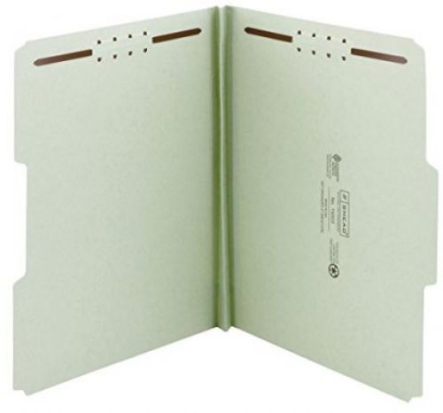 Smead 100% Recycled Pressboard Fastener File Folder, 1/3-Cut Tab, 1 Expansion,