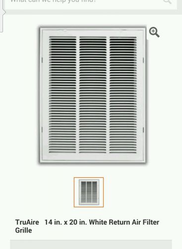 Return Air Filter Grille, 14x20 In, White