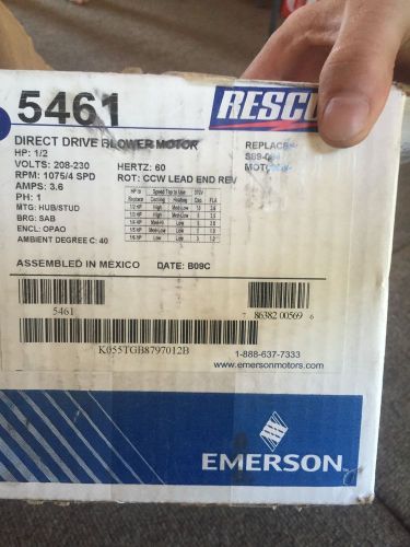 Rescue 5461 Direct Drive Single Phase Blower Motor 208-230 Volts