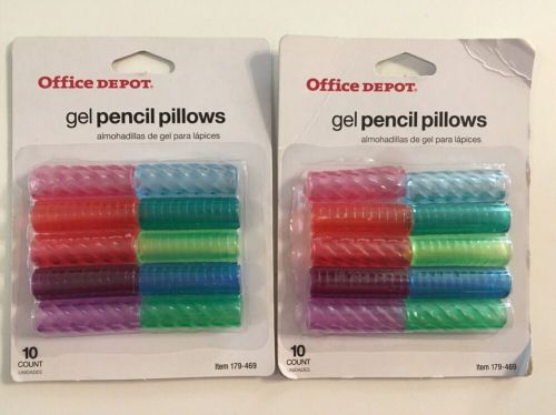 20 Office Depot Gel Pencil Pillows, Assorted Colors, 2 Packs GRP25 NEW
