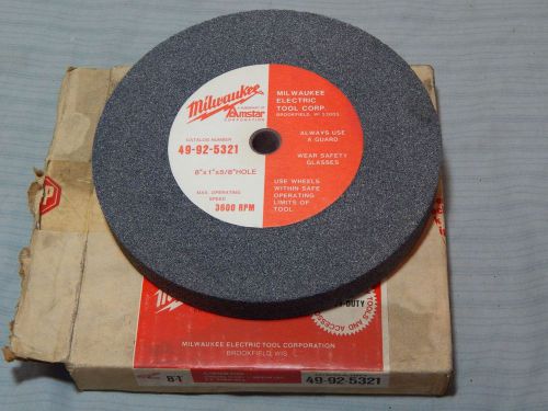 New milwaukee straight grinding wheel 8x1x5/8 medgrit 49-92-5321 bench pedestal for sale