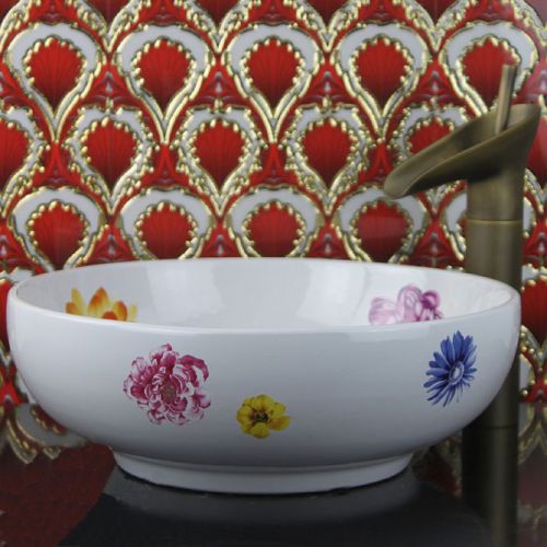 A116 Pastoral Style Hand Made D 40 - 42cm Bathroom Ceramic Art Sink/Wash Basin