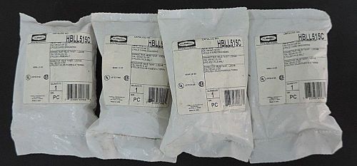 LOT OF 4 NEW HUBBELL HBLL515C TWIST-LOCK CONNECTORS 15A, 125VAC, 2-POLE