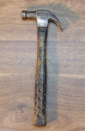 Old Used Tools,Vintage AMPCO ALBR H21-FM Non-Spark Hammer,1lb.9.9oz.,Wood Handle