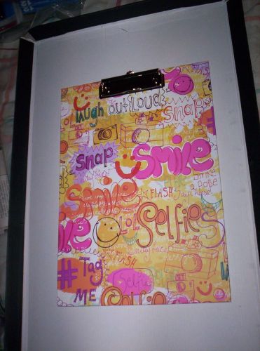 JOT CLIPBOARD~LOL/SNAP/#TAG/SMILE DESIGNS &amp; MORE~ W/ CLIP~(12.6 X 8.9)VERY CUTE!