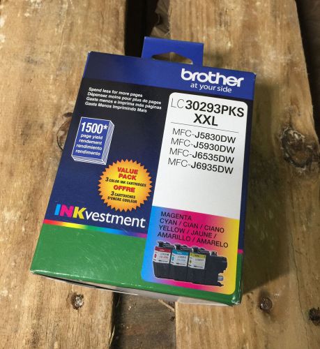 NEW BROTHER LC30293PKS XXL  3 COLOR INK PACK mcf-j5830dw, j5930, j6535, j6935  R