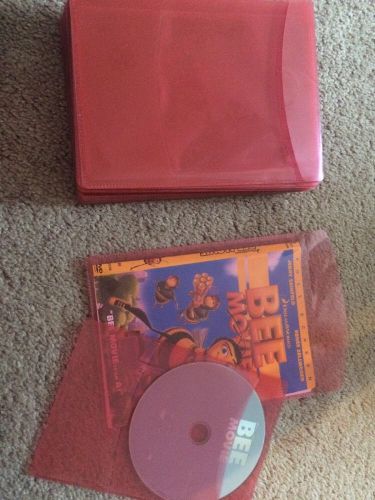 Blu-Ray, DVD, CD (30) Red plastic sleeves