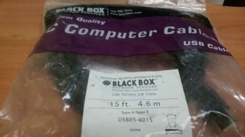 BLACK BOX USB05-0015 USB VERSION 2.0 CABLE 15&#039; 480 MBPS, NEW
