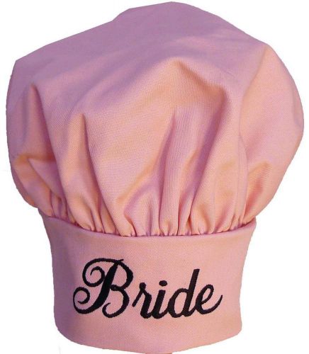 Bride Chef Hat Turquoise Adjust Wedding Bridal Shower Hot Pink Script Monogram