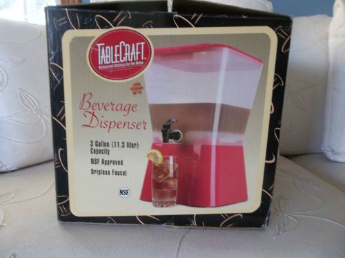 TABLECRAFT RED 3 GALLON BEVERAGE JUICE DISPENSER TABLETOP BUFFET PUNCH DISPENSER