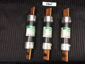 LOT OF (3) BUSSMANN HAC-R-100 HACR100 BUSS100 AMP FUSES CLASS RK5 NEW OLD STOCK