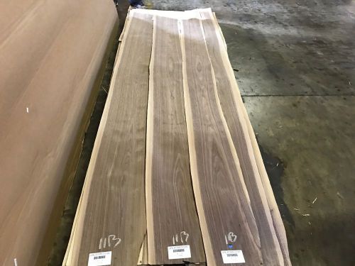 Wood Veneer Walnut 8x100 3Pcs Total Raw Veneer  &#034;EXOTIC&#034; SWM 11B