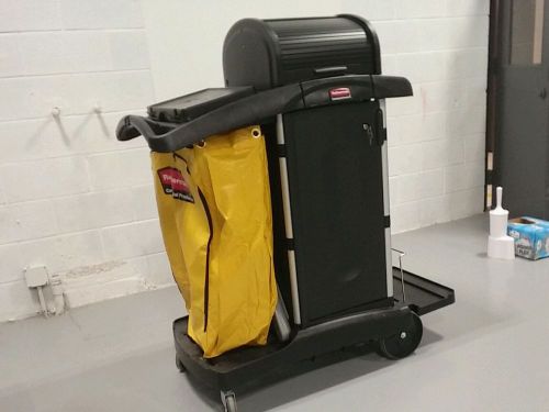 Microfiber janitor cart, rubbermaid, fg9t7500bla for sale